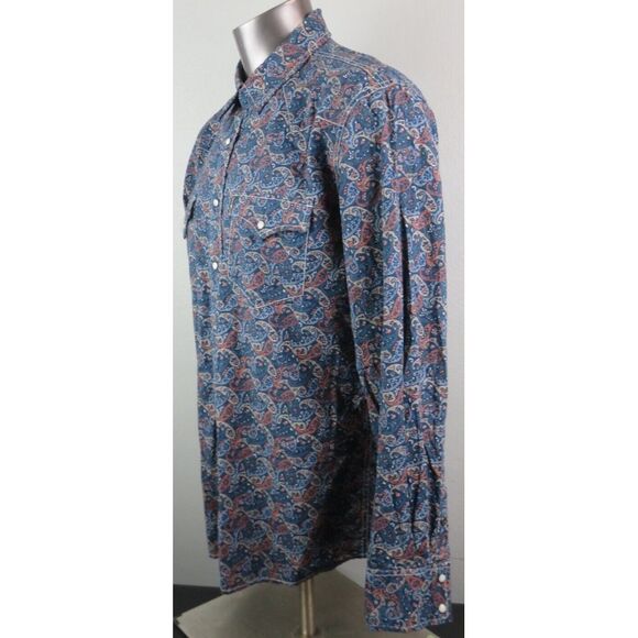 Mens Cinch Western Button‎ Front Shirt Size L Modern Paisley Pearl Snap Rodeo - Picture 3 of 9